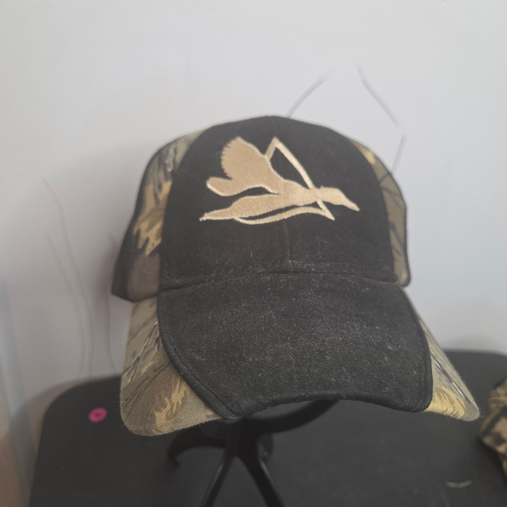 Otto Delta Waterfowl Hunting Hat Black Camo Embroidered Duck‎ Logo Cap OSFM